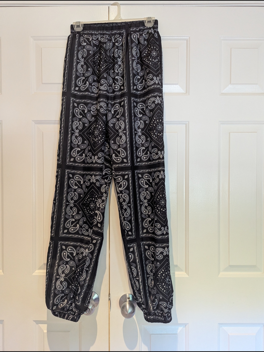 Missguided Black White Bandana Paisley Print Joggers Balloon Pant Festival Boho